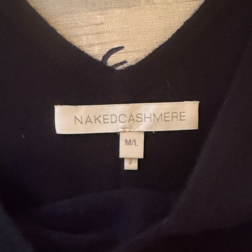 NakedCashmere Black Wide-Leg V-Neck Jumpsuit-M/L - Picture 2 of 3